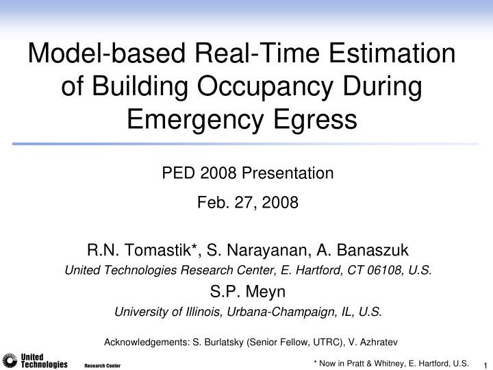 model based real time estimation of building occupancy