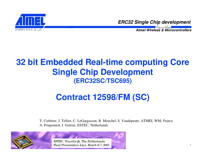 32 bit embedded real time computing core single chip