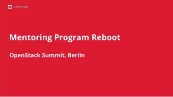 Mentoring Program Reboot  OpenStack Summit, Berlin  Ell Marquez  Technical Evangelist  Linux