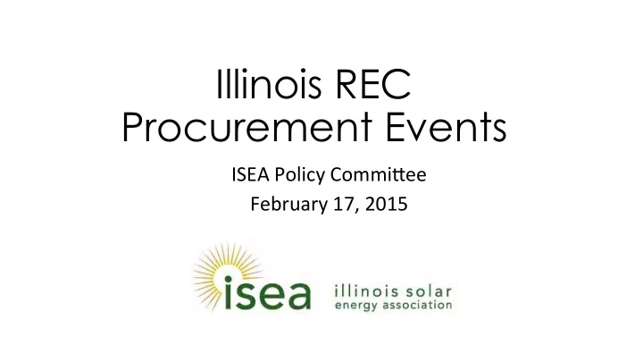 illinois rec procurement events