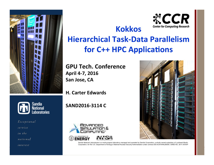 kokkos hierarchical task data parallelism