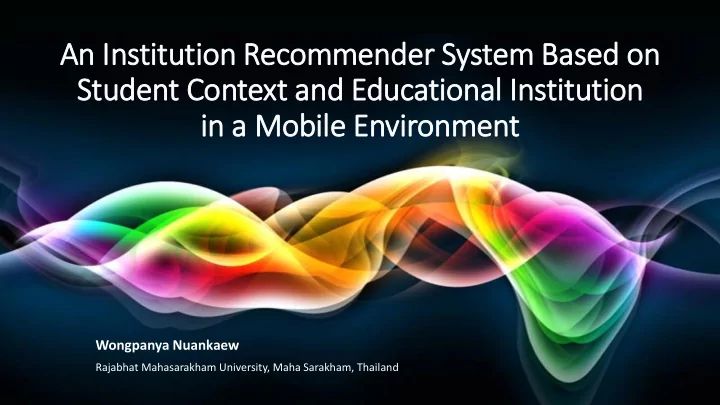 in a mobile environment