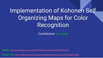 Implementation of Kohonen Self  Organizing Maps for Color  Recognition Contributors: Kyle Zeller