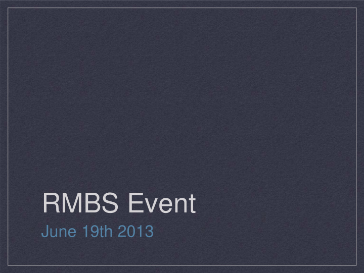 rmbs event