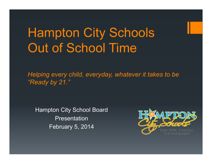 hampton city schools out of school time