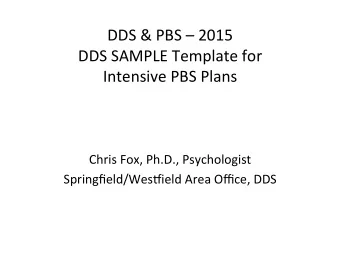 DDS  &amp;  PBS    2015      DDS  SAMPLE  Template  for