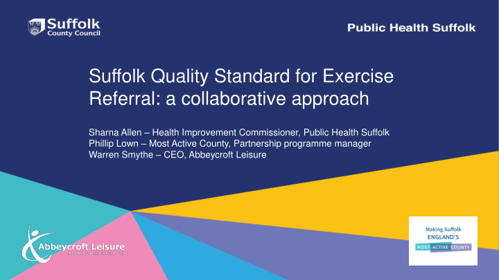 suffolk quality standard for exercise referral a