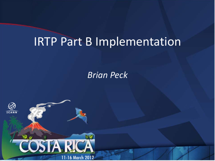 irtp part b implementation