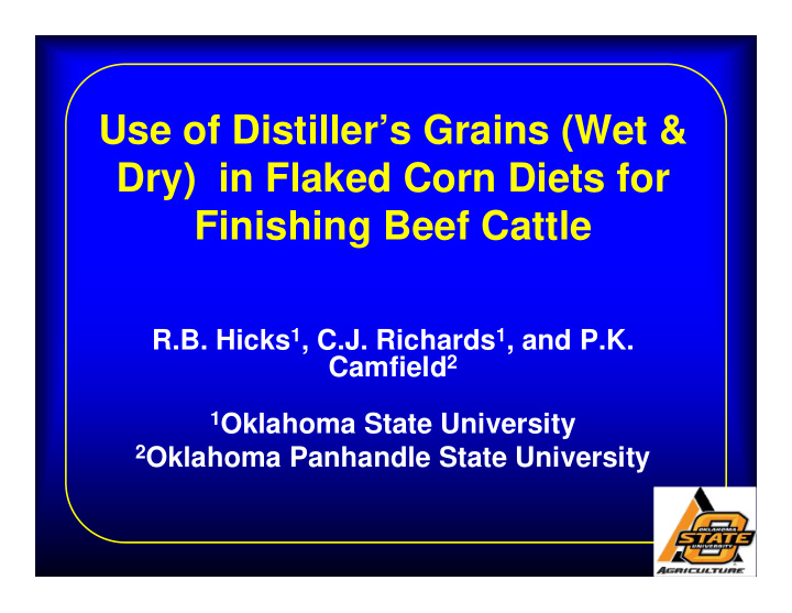 use of distiller s grains wet amp dry in flaked corn