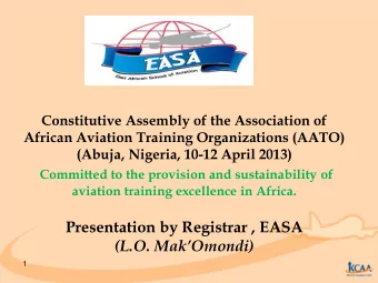 Constitutive Assembly of the Association of  African Aviation Training Organizations (AATO)