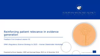 Reinforcing patient relevance in evidence  generation  Feedback from breakout session 5C  EMAs