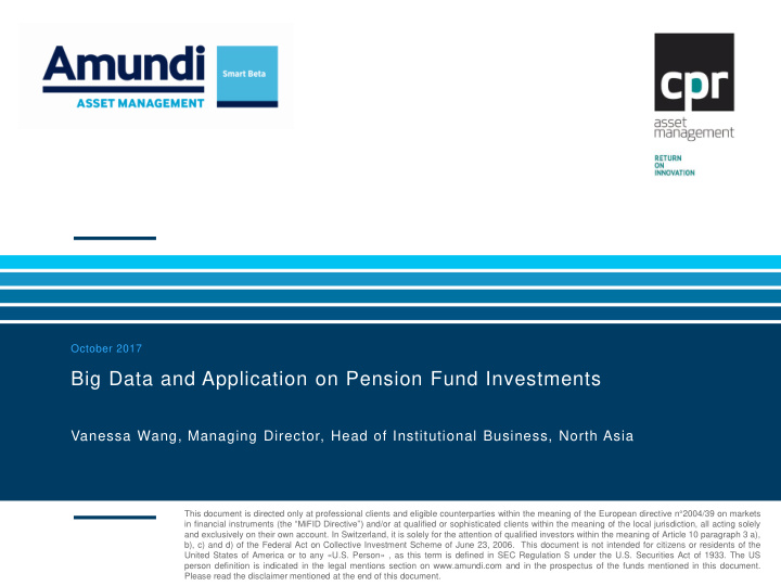 big data and application on pension fund investments