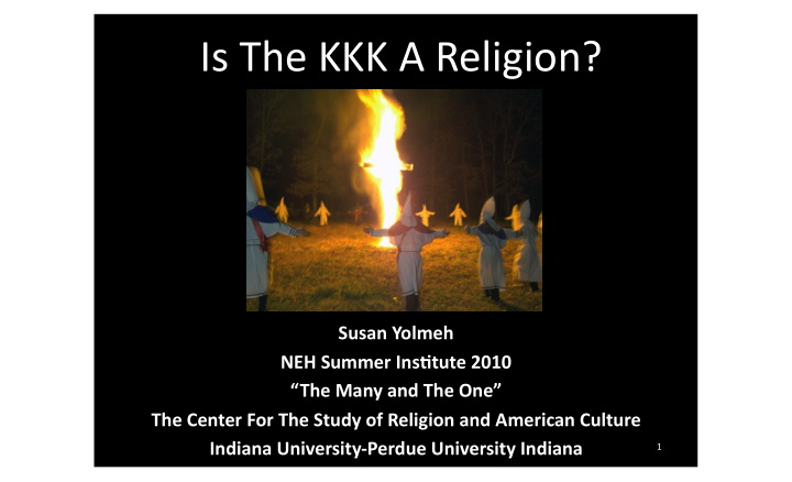 is the kkk a religion