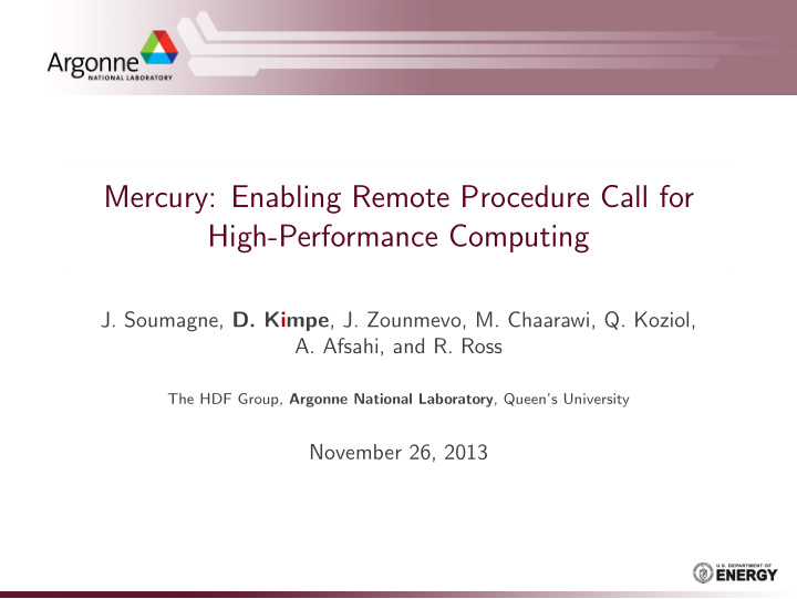 mercury enabling remote procedure call for high