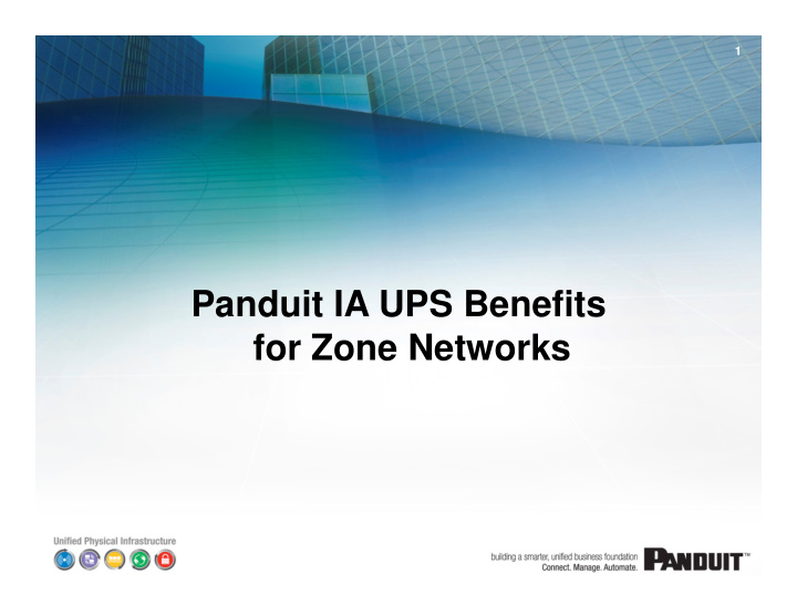 panduit ia ups benefits for zone networks