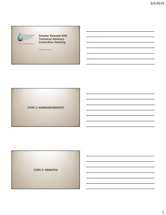 3/5/2019  Greater Kaweah GSA  Technical Advisory  Committee Meeting  www.GreaterKaweahGSA.org