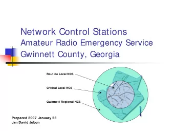 Network Control Stations  Amateur Radio Emergency Service  Gwinnett County, Georgia  Routine Local