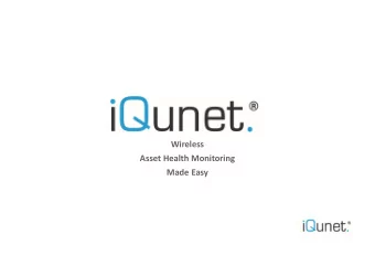 Wireless  Asset Health Monitoring  Made Easy  Company  iQunet = Tech start-up (Belgium, 2015)
