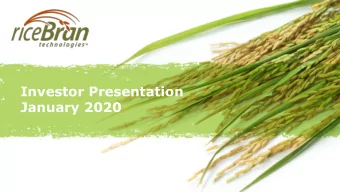 Investor Presentation  January 2020  Safe Harbor  This slide presentation contains forward-looking