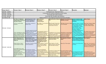 Friday, March 6  Director's Row 1  Director's Row 2  Director's Row 3  Director's Row 4  Director's