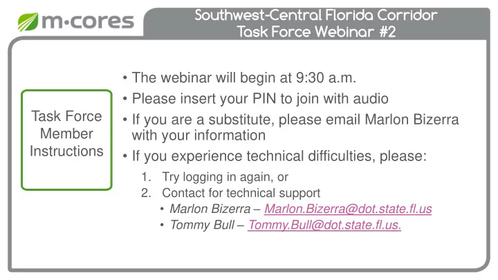 southwest central florida corridor task force webinar 2