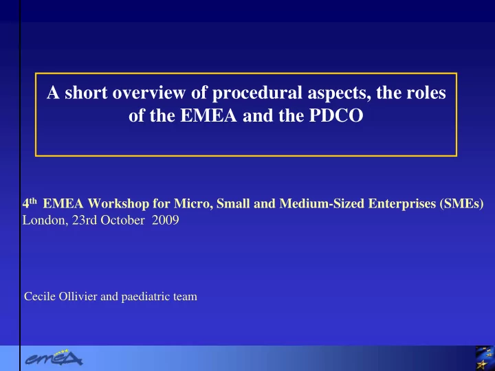a short overview of procedural aspects the roles of the