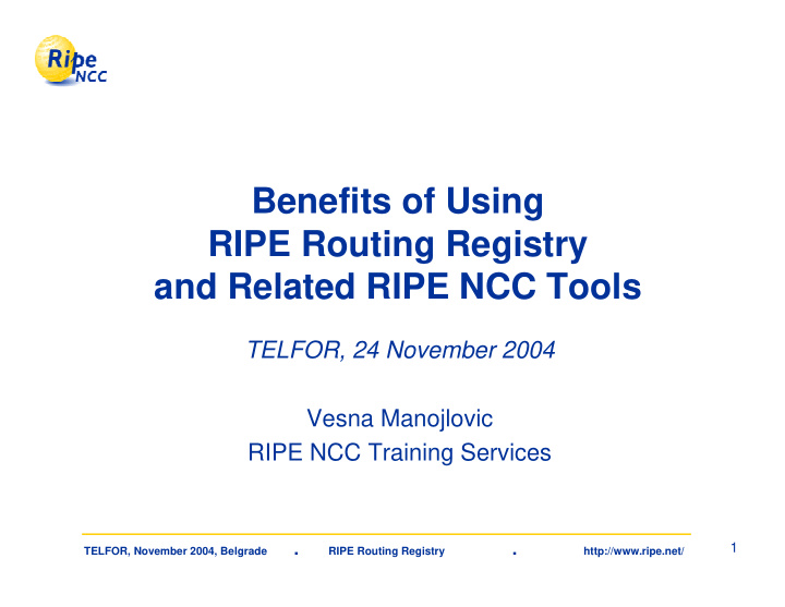 benefits of using ripe routing registry and related ripe