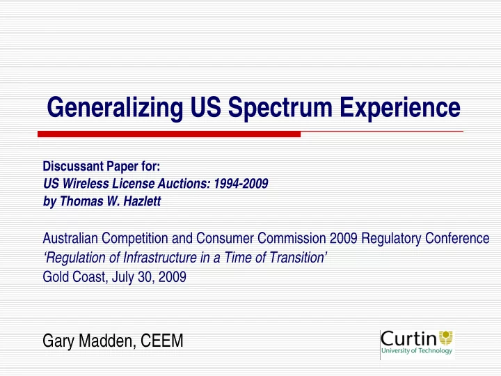 generalizing us spectrum experience