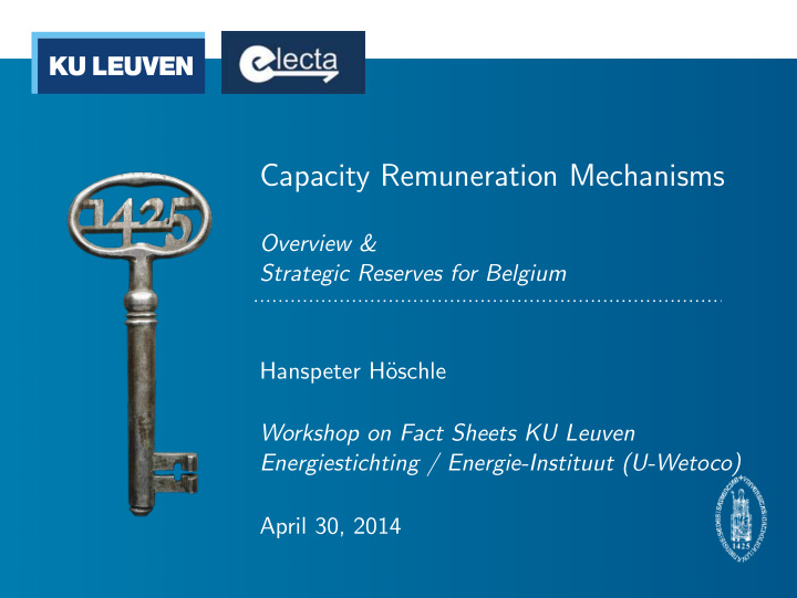capacity remuneration mechanisms