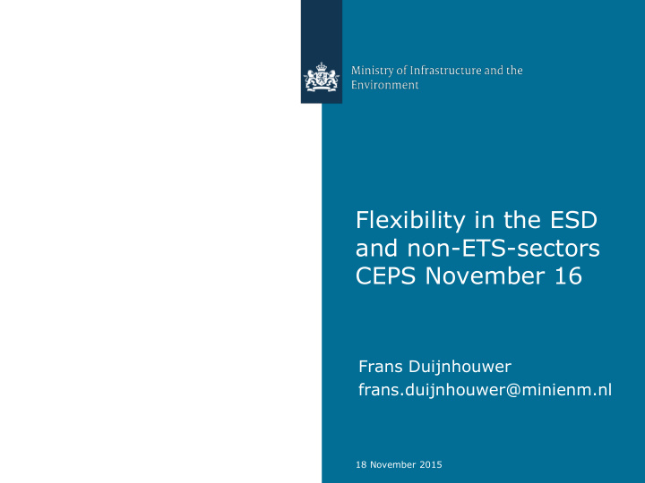 flexibility in the esd and non ets sectors ceps november