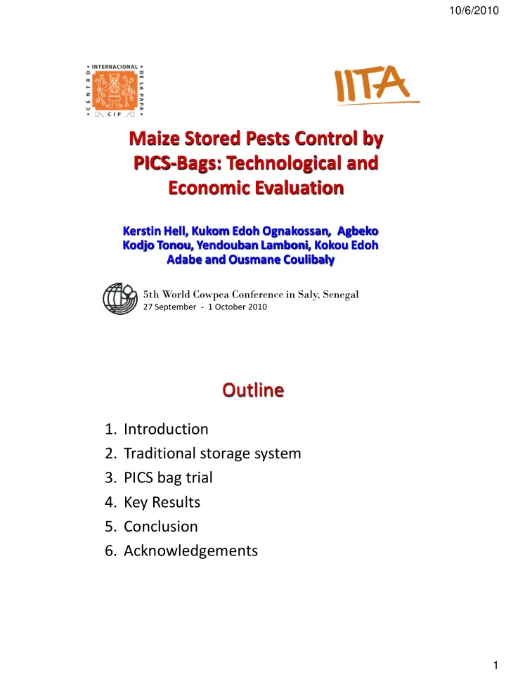 maize stored pests control by pics bags technological and