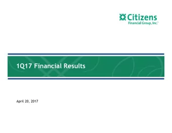 1Q17 Financial Results  April 20, 2017  Forward-looking statements and use of key performance