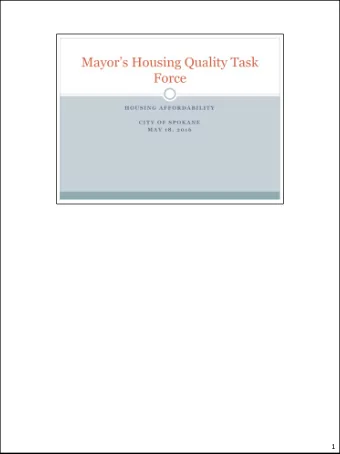 1  Understanding the dynamics of Spokanes population, economy, housing  characteristics and