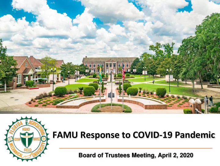 famu response to covid 19 pandemic