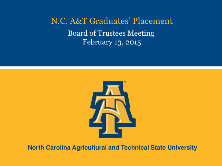 north carolina agricultural and technical state