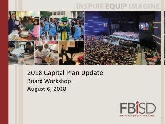 2018 Capital Plan Update  Board Workshop  August 6, 2018  1  2018 CAPITAL PLAN  Historical