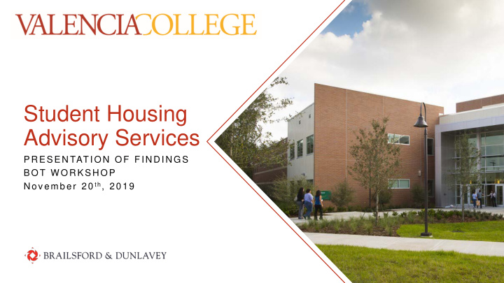 student housing advisory services