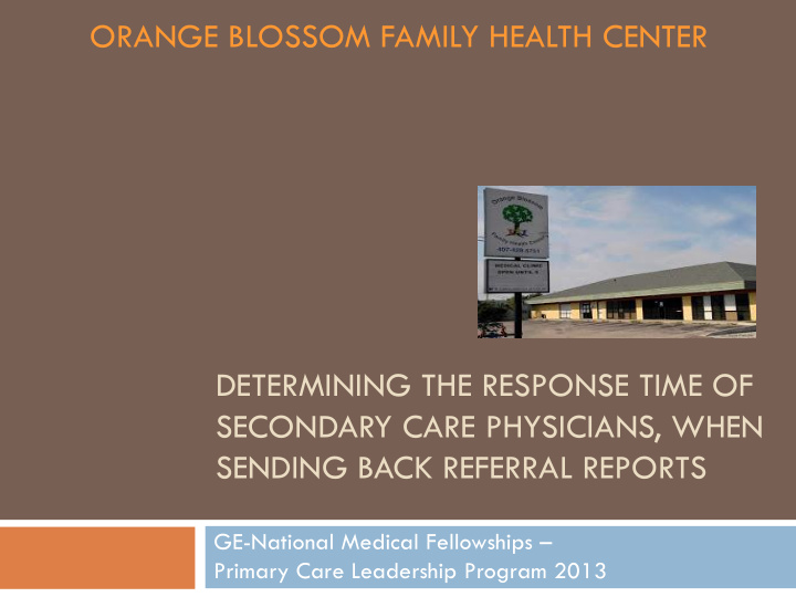 orange blossom family health center