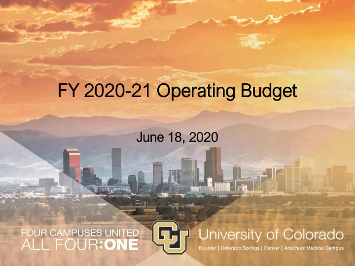 fy 2 y 202 020 21 21 op opera erating ting bu budg dget