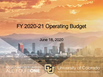 FY 2  Y 202  020-21  21 Op  Opera  erating  ting Bu  Budg  dget  Jun  une 18  18, 20  2020  20