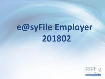 e@syFile Employer  201802  INTRODUCTION  Ayanda Takela  SARS eFiling and e@syfile  Specialist