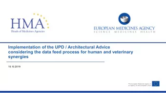Implementation of the UPD / Architectural Advice  considering the data feed process for human and