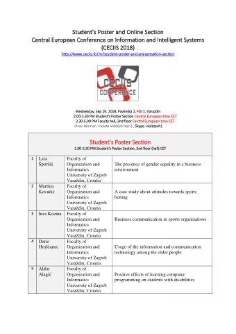 Student  Student's  's Post  oster  er and  and Onl  Online  ne Sec  Secti  tion  on  Central  l