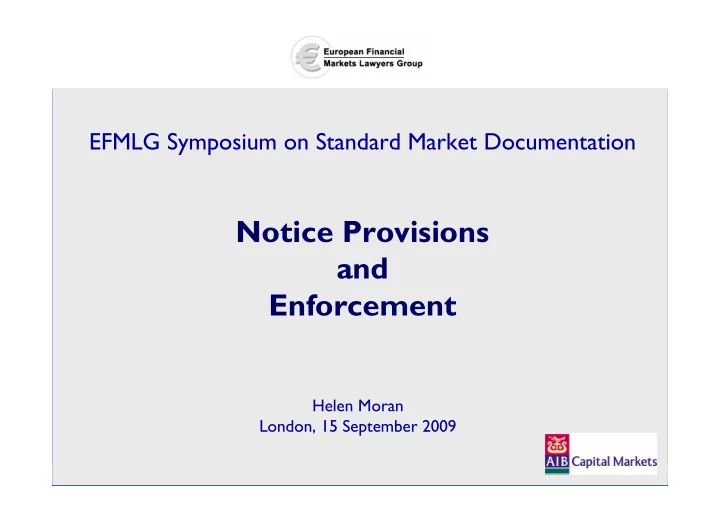 notice provisions and enforcement