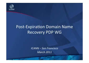 Post-Expira,on  Domain  Name    Recovery  PDP  WG        ICANN