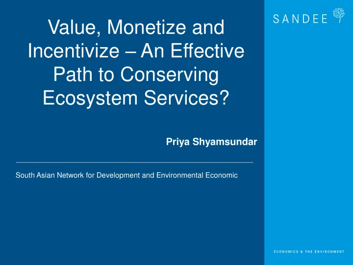 ecosystem services