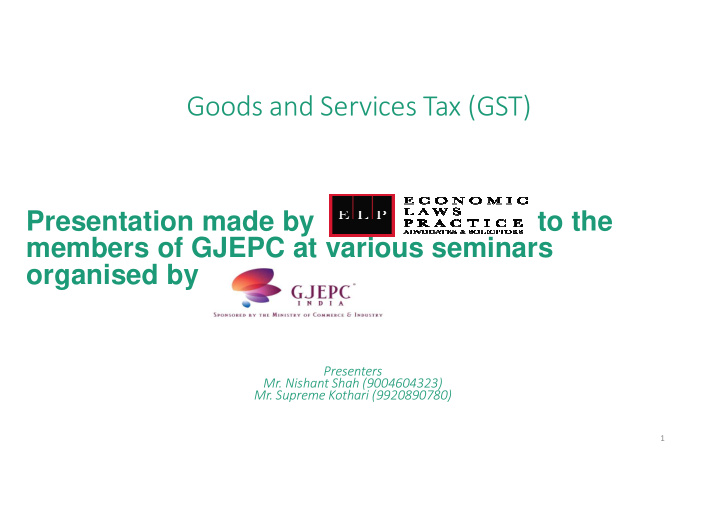 goods and services tax gst