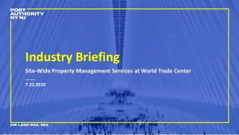 Industry Briefing  Site-Wide Property Management Services at World Trade Center  7.22.2020