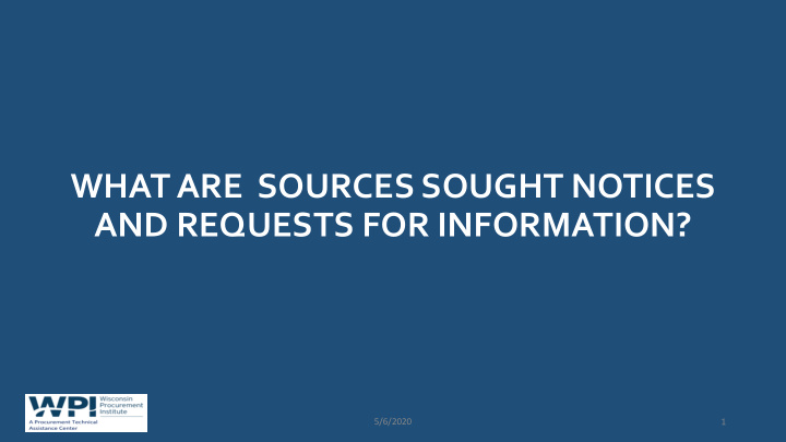 what are sources sought notices and requests for