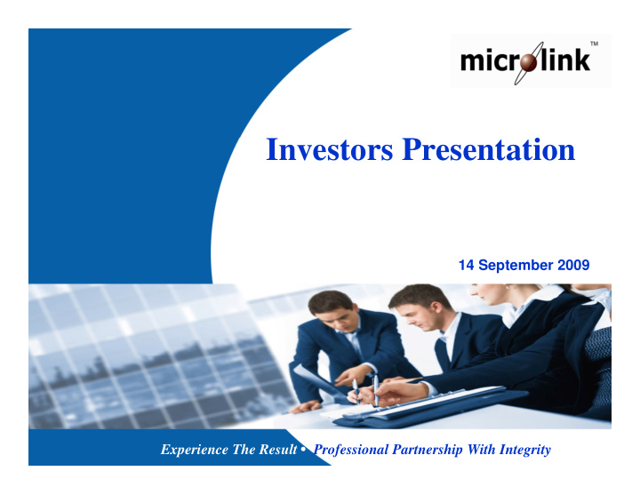 investors presentation